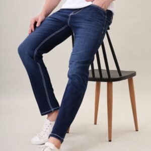 DenimBypass White Highlight Casual Blue mens jeans